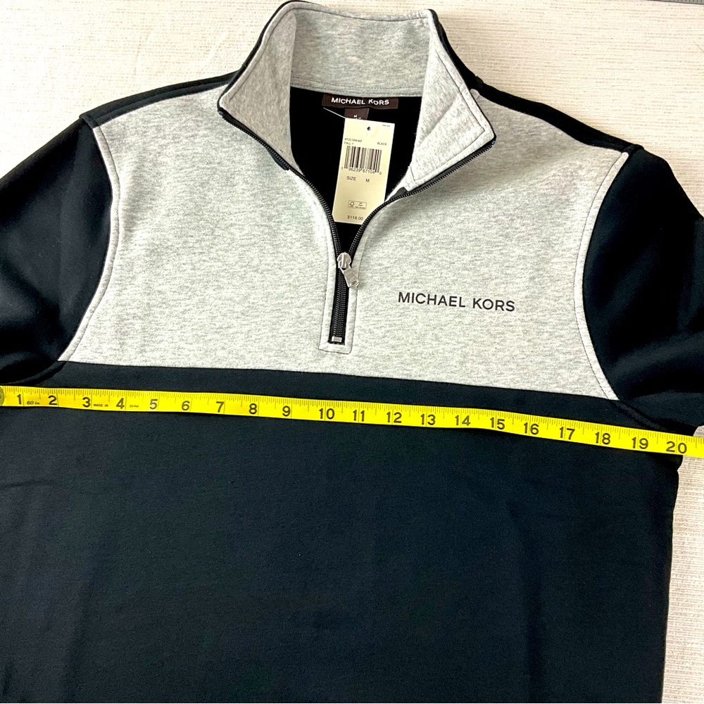 Micheal Kors Men’s 1/3 zip fleece Sweatshirt Size M NWT - Picture 6 of 10